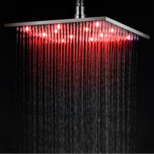 Alfi Trade LED12S-BN - Brushed Nickel 12'' Square Multi Color LED Rain Shower Head