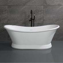 Alfi Trade AB9950 - 67'' White Matte Pedestal Solid Surface Resin Bathtub