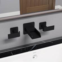 Alfi Trade AB1796-BM - Black Matte Widespread Wall Mounted Modern Waterfall Bathroom Faucet