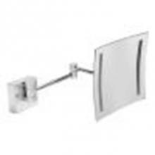 Alfi Trade ABM8WLED-PC - ALFI brand  Polished Chrome Wall Mount Square 8'' 5x Magnifying Cosmetic Mirro