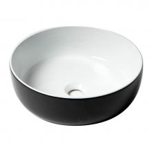 Alfi Trade ABC908 - ALFI brand ABC908 Black & White 15'' Round Above Mount Ceramic Sink