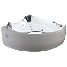 Alfi Trade AM125ETL - EAGO 1 5 ft Corner Acrylic White Whirlpool Bathtub for Two w Fixtures