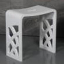 Alfi Trade ABST88 - Designer White Matte Solid Surface Resin Bathroom / Shower Stool