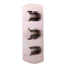 Alfi Trade AB4101-BN - Brushed Nickel Concealed 4-Way Thermostatic Valve Shower Mixer /w Round Knobs