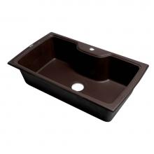 Alfi Trade AB3520DI-C - Chocolate 35'' Drop-In Single Bowl Granite Composite Kitchen Sink