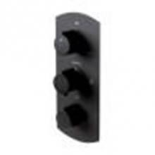 Alfi Trade AB4001-BM - Black Matte 3-Way Thermostatic Valve Shower Mixer Round Knobs