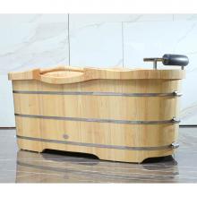 Alfi Trade AB1163 - 61'' Free Standing Wooden Bathtub with Cushion Headrest