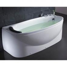 Alfi Trade LK1104-R - EAGO LK1104-R White Right Drain Acrylic 6'' Soaking Tub with Fixtures