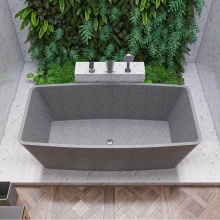 Alfi Trade ABCO71TUB - 71'' Solid Concrete Rectangular Freestanding Bathtub