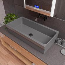 Alfi Trade AB36TRGM - 36'' Grey Matte Above Mount Fireclay Bathroom Trough Sink