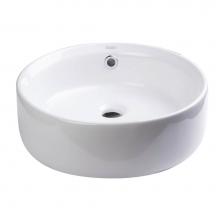 Alfi Trade BA129 - EAGO BA129  16'' ROUND CERAMIC ABOVE MOUNT BATHROOM BASIN VESSEL SINK