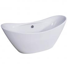 Alfi Trade AB8803 - 68 inch White Oval Acrylic Free Standing Soaking Bathtub