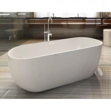 Alfi Trade AB8838 - 59 inch White Oval Acrylic Free Standing Soaking Bathtub