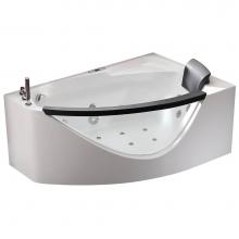 Alfi Trade AM198ETL-L - EAGO 1 5 ft Clear Rounded Left Corner Acrylic Whirlpool Bathtub