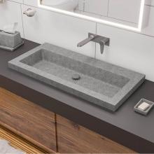 Alfi Trade ABCO40TR - 40'' Solid Concrete Gray Matte Trough Sink for the Bathroom