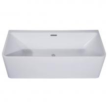 Alfi Trade AB8858 - 59 inch White Rectangular Acrylic Free Standing Soaking Bathtub
