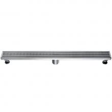 Alfi Trade ABLD32D - 32'' Modern Stainless Steel Linear Shower Drain with Groove Lines