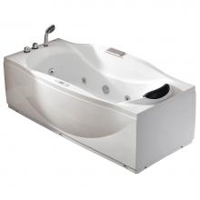 Alfi Trade AM189ETL-L - EAGO 1 6 ft Right Drain Acrylic White Whirlpool Bathtub w Fixtures