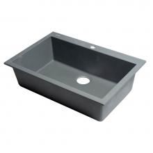 Alfi Trade AB3020DI-T - Titanium 30'' Drop-In Single Bowl Granite Composite Kitchen Sink