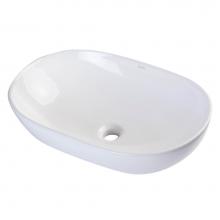 Alfi Trade BA352 - EAGO BA352  23'' OVAL CERAMIC ABOVE MOUNT BATHROOM BASIN VESSEL SINK