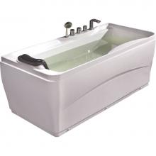 Alfi Trade LK1102-R - EAGO LK1102-R White Acrylic 63'' Soaking Tub with Fixtures