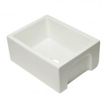 Alfi Trade AB2418HS-B - 24 inch Biscuit Reversible Smooth / Fluted Single Bowl Fireclay Farm Sink