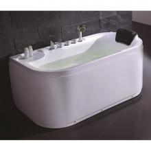 Alfi Trade LK1103-L - EAGO LK1103-L White Acrylic 5'' Soaking Tub with Fixtures