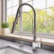 Alfi Trade ABKF3023-PC - Polished Chrome Square Kitchen Faucet with Black Rubber Stem