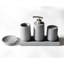 Alfi Trade ABCO1001 - 5 Piece Solid Concrete Gray Matte Bathroom Accessory Set