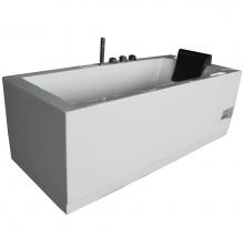 Alfi Trade AM154ETL-L6 - EAGO 1 6 ft Acrylic White Rectangular Whirlpool Bathtub w Fixtures