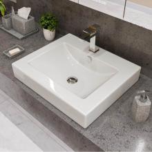 Alfi Trade ABC701 - ALFI brand ABC701 White 24'' Rectangular Semi Recessed Ceramic Sink with Faucet Hole