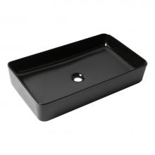 Alfi Trade ABC902-BM - ALFI brand ABC902-BM Black Matte 24'' Modern Rectangular Above Mount Ceramic Sink