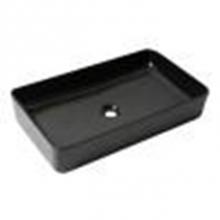 Alfi Trade ABC902-BM - ALFI brand ABC902-BM Black Matte 24'' Modern Rectangular Above Mount Ceramic Sink