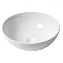 Alfi Trade ABC905 - ALFI brand ABC905 White 15'' Round Vessel Bowl Above Mount Ceramic Sink