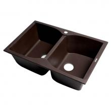 Alfi Trade AB3220DI-C - Chocolate 32'' Drop-In Double Bowl Granite Composite Kitchen Sink