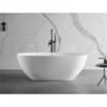 Alfi Trade AB9975 - 59'' White Oval Solid Surface Resin Soaking Bathtub