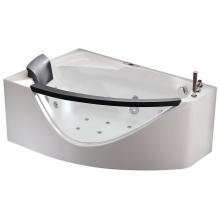 Alfi Trade AM198ETL-R - EAGO 1 5 ft Clear Rounded Right Corner Acrylic Whirlpool Bathtub