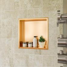 Alfi Trade ABNP1616-BG - 16'' x 16'' Brushed Gold PVD Steel Square Single Shelf Shower Niche