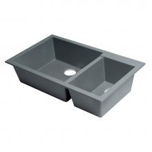 Alfi Trade AB3319UM-T - Titanium 34'' Double Bowl Undermount Granite Composite Kitchen Sink