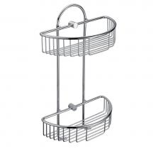 Alfi Trade AB9534 - Polished Chrome Wall Mounted Double Basket Shower Shelf Bathroom Accessory