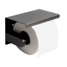 Alfi Trade ABTPP66-BB - Brushed Black PVD Stainless Steel Toilet Paper Holder with Shelf