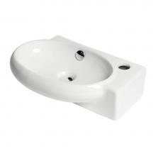Alfi Trade ABC117 - White 17'' Small Wall Mounted Ceramic Sink with Faucet Hole