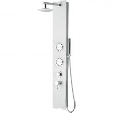 Alfi Trade ABSP50W - White Glass Shower Panel with 2 Body Sprays and Rain Shower Head