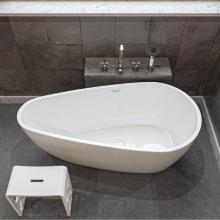 Alfi Trade AB8861 - 59 inch White Oval Acrylic Free Standing Soaking Bathtub