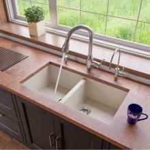 Alfi Trade AB3420UM-B - Biscuit 34'' Undermount Double Bowl Granite Composite Kitchen Sink