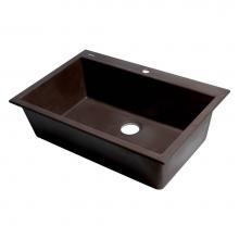 Alfi Trade AB3322DI-C - Chocolate 33'' Single Bowl Drop In Granite Composite Kitchen Sink