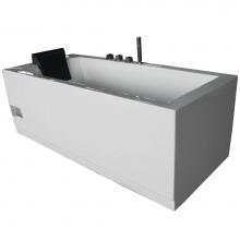 Alfi Trade AM154ETL-R5 - EAGO 1 5 ft Acrylic White Rectangular Whirlpool Bathtub w Fixtures
