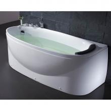Alfi Trade LK1104-L - EAGO LK1104-L White Left Drain Acrylic 6'' Soaking Tub with Fixtures