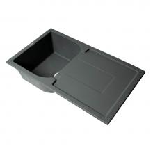 Alfi Trade AB1620DI-T - Titanium 34'' Single Bowl Granite Composite Kitchen Sink with Drainboard