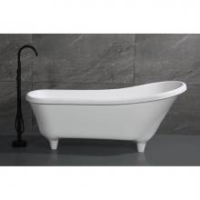 Alfi Trade AB9960 - 67'' White Matte Clawfoot Solid Surface Resin Bathtub